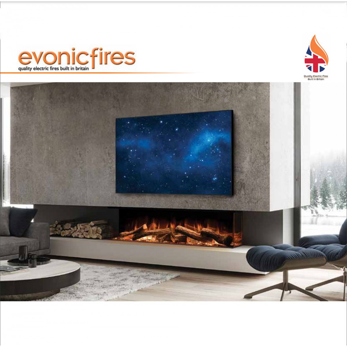 Evonic Linnea Electric Fire Comfortline in Ireland